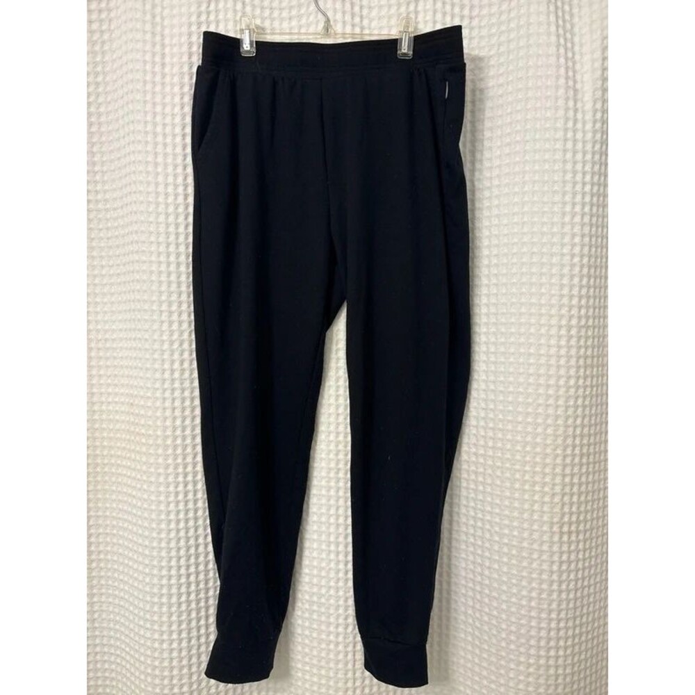 Eddie Bauer Lounge Jogger Pants Womens Large Black Elastic Waist Pockets